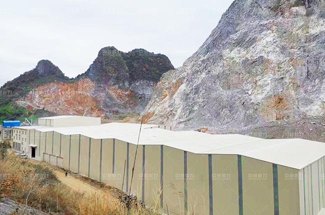 金山化工砂石生產(chǎn)線整體封閉設(shè)計(jì)生產(chǎn)車間