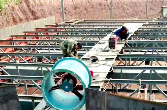 旋轉(zhuǎn)窯施工現(xiàn)場